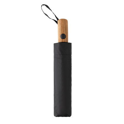 Kaycey 21" AWARE&trade; RPET Acacia wood mini auto open umbrella