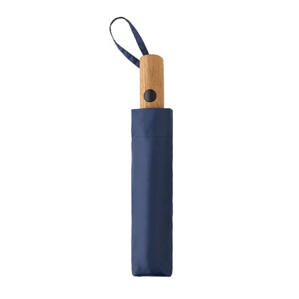 Kaycey 21" AWARE&trade; RPET Acacia wood mini auto open umbrella
