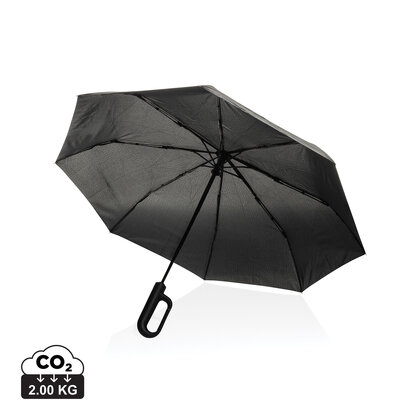 Yara 21" AWARE&trade; RPET solid colour umbrella with carabiner