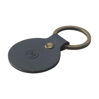 Recycled Leather Keyring Round