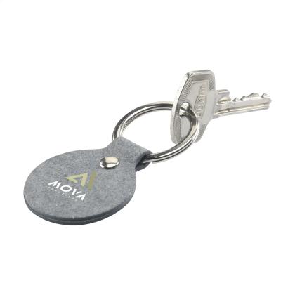 Recycled Denim Textile Keyring Round