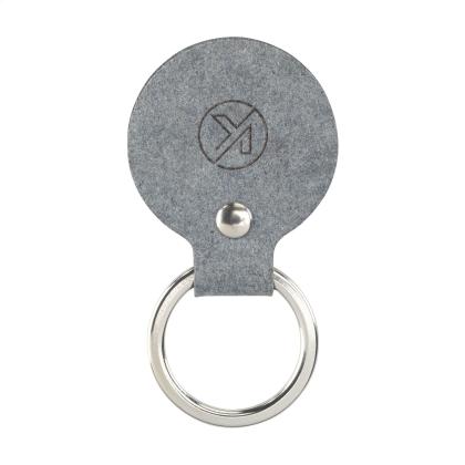 Recycled Denim Textile Keyring Round