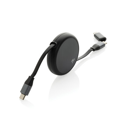 Terra RCS recycled aluminium retractable 240W 2-in-1 cable
