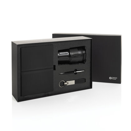 Swiss Peak RCS certified deluxe business gift set w/ tumbler