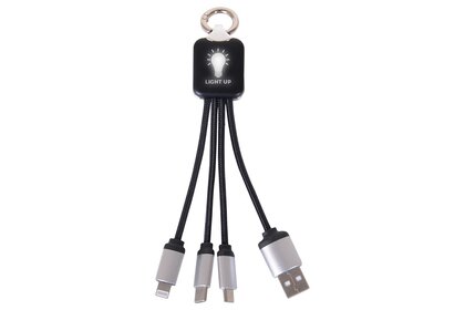TULIP SQUARE Metallic Light-Up Logo Charging Cable