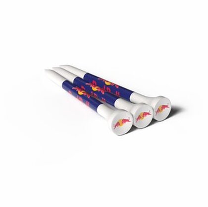 54MM WHITE BAMBOO GOLF TEES PRINTED 2 COLOURS IN THE CUP AND 3 COLOURS ON THE SHANK