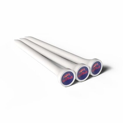 54MM WHITE BAMBOO GOLF TEES PRINTED 3 COLOURS IN THE CUP