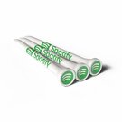 70MM WHITE BAMBOO GOLF TEES PRINTED 1 COLOUR IN THE CUP AND 1 COLOUR ON THE SHANK