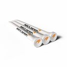 70MM WHITE BAMBOO GOLF TEES PRINTED 1 COLOUR IN THE CUP AND 2 COLOURS ON THE SHANK