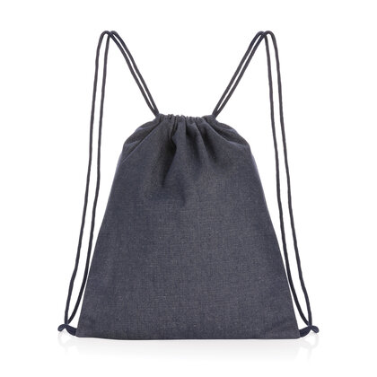 Impact AWARE&trade; recycled denim drawstring backpack