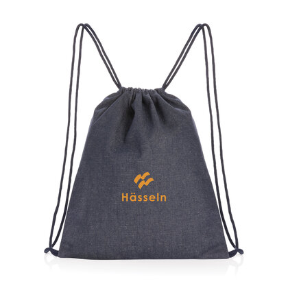 Impact AWARE&trade; recycled denim drawstring backpack