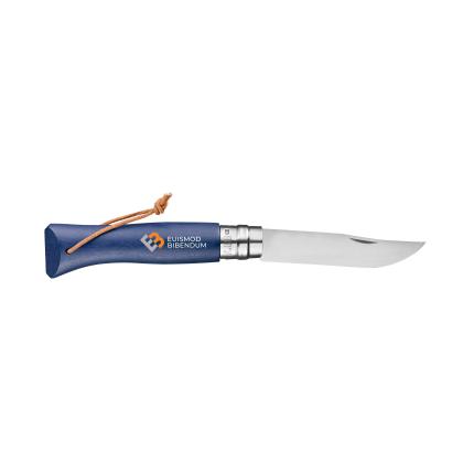 Opinel Colorama No 08 pocket knife in a belt pouch