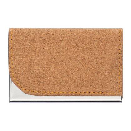 Metal Business Card Holder with cork Surface