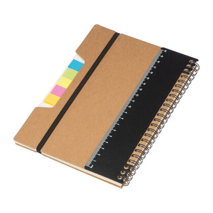 A5 Notebook with Ruler and sticky notes