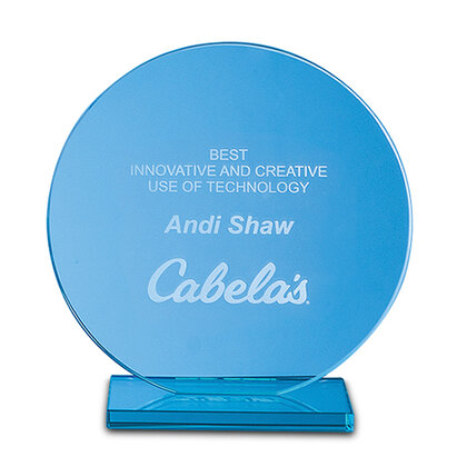 15cm x 10mm Jade Glass Circle Award E163103