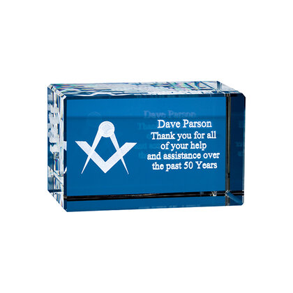 8cm x 5cm x 5cm Optical Crystal Rectangle, Horizontal or Vertical E163102