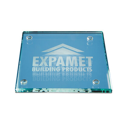 10cm Jade Glass Square Coaster E163007