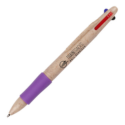 WHEAT QUAD 4 COLOUR BALL PEN E160804