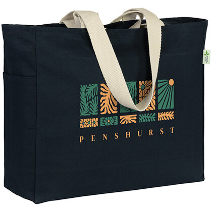 Penshurst Recycled 10oz Canvas Big Tote (Black, Navy) E168702