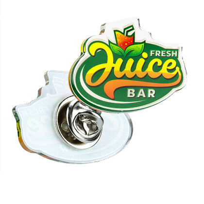 RECYCLED ACRYLIC CLUTCH PIN BADGES E1614505