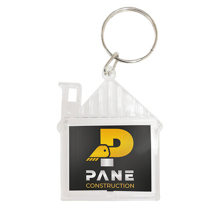HOUSE SHAPED INFIL ACRYLIC KEY RING E1614003