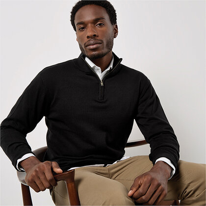 KK254 KUSTOM KIT MENS ARUNDEL 1/4 ZIP NECK SWEATER E1610003