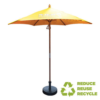 2.5m Round Wooden Eco Parasol E1610903