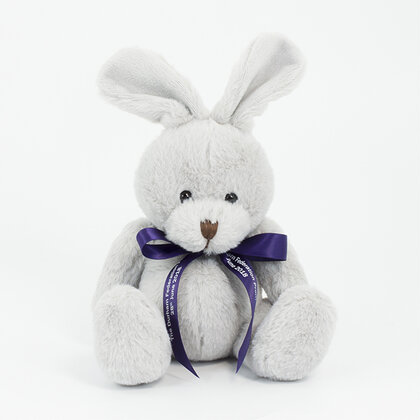 15cm Plush Rabbit with a Printed Bow E1612906