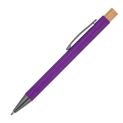 pen made from recycled aluminium with bamboo pusher ROSARIO