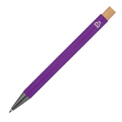 pen made from recycled aluminium with bamboo pusher ROSARIO