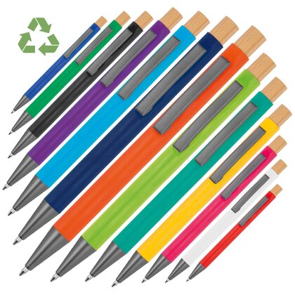 pen made from recycled aluminium with bamboo pusher ROSARIO