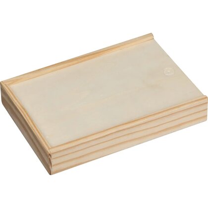 Playing cards in wooden box with dice BRIAN