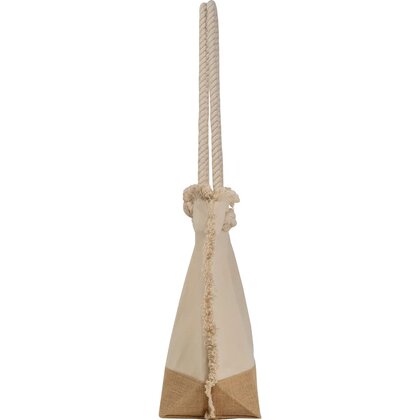 Beach bag natural with jute bottom and cord RICARDA
