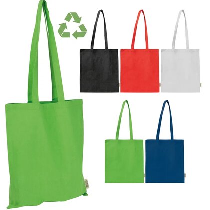 Cotton bag with long handles made from recycled cotton and RPET GLEN