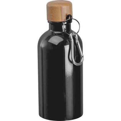 Stainless steel drinking bottle with carabiner, 400ml MARILYN
