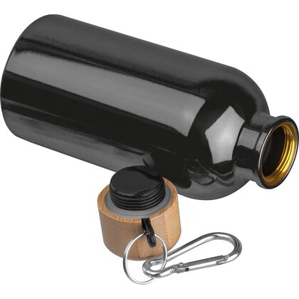 Stainless steel drinking bottle with carabiner, 400ml MARILYN