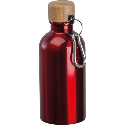 Stainless steel drinking bottle with carabiner, 400ml MARILYN