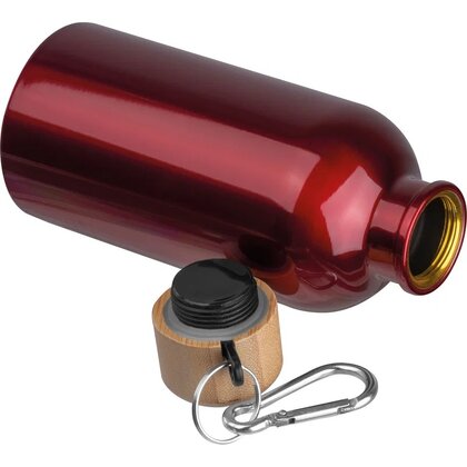 Stainless steel drinking bottle with carabiner, 400ml MARILYN
