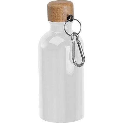 Stainless steel drinking bottle with carabiner, 400ml MARILYN