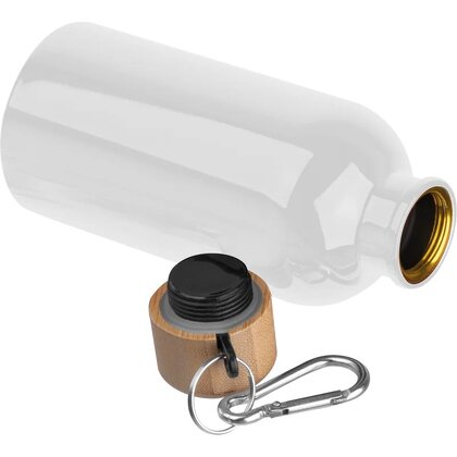 Stainless steel drinking bottle with carabiner, 400ml MARILYN