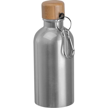 Stainless steel drinking bottle with carabiner, 400ml MARILYN