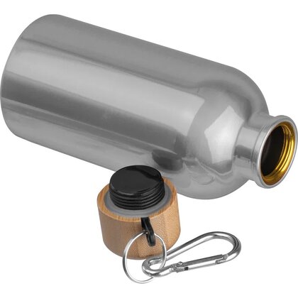 Stainless steel drinking bottle with carabiner, 400ml MARILYN