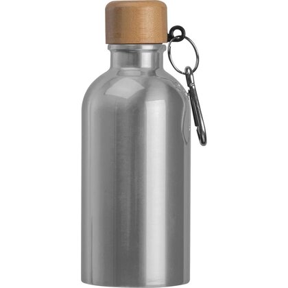 Stainless steel drinking bottle with carabiner, 400ml MARILYN