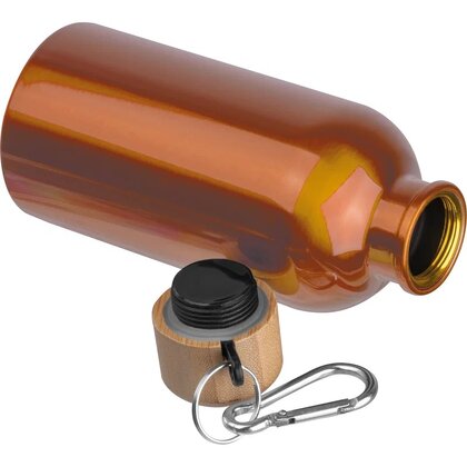 Stainless steel drinking bottle with carabiner, 400ml MARILYN