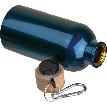 Stainless steel drinking bottle with carabiner, 400ml MARILYN