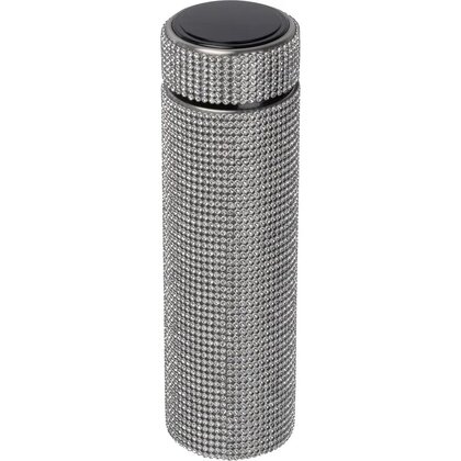 Large stainless steel drinking bottle with rhinestone accents SYLWIA