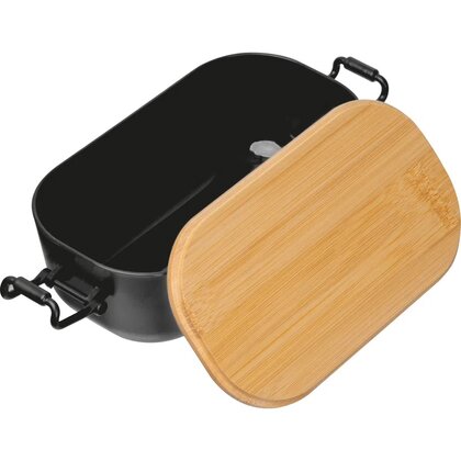 Lunchbox with bamboo lid and clamp closure. JAVIER