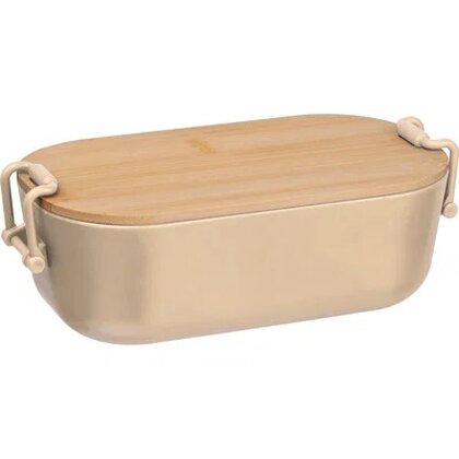 Lunchbox with bamboo lid and clamp closure. JAVIER
