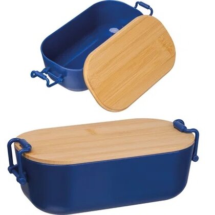 Lunchbox with bamboo lid and clamp closure. JAVIER