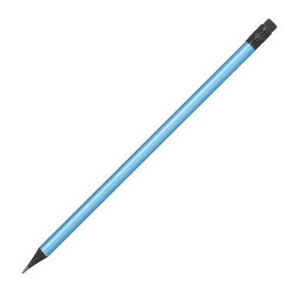 Pencil with eraser in metallic colors JAMES